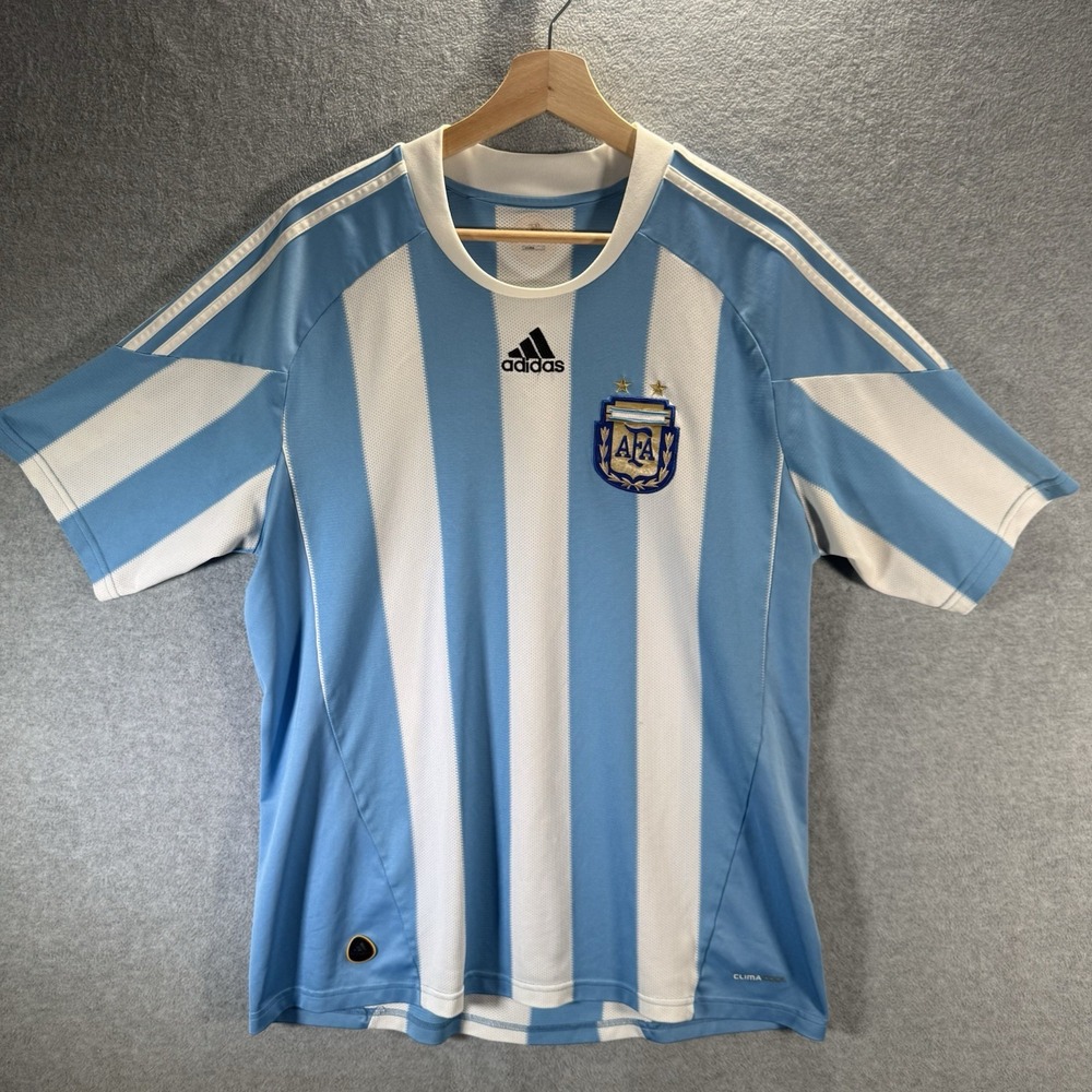 Argentina 2009 2010 Home Football Shirt Soccer Jersey Adidas Sz Large P47066